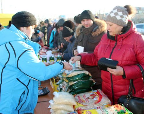 Сельскохозяйственная ярмарка в городе Аксу