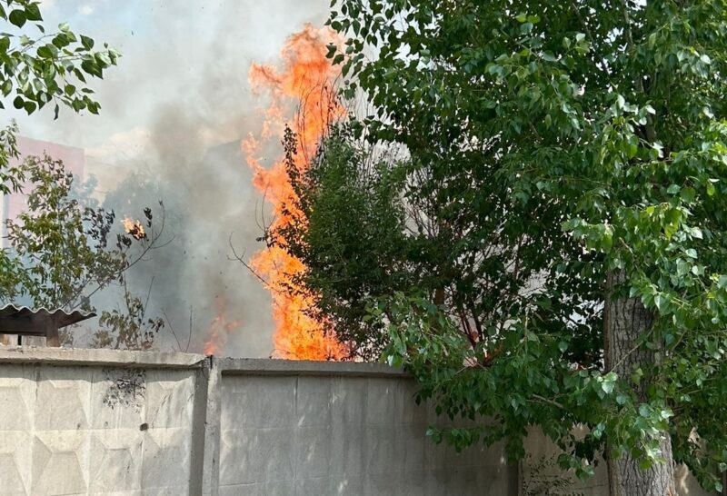 На Циолковского загорелись деревья
