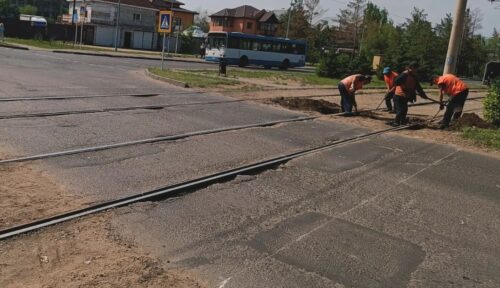 В Павлодаре на пересечении Ж. Мусы и Кенжетаева начался ремонт трамвайного переезда