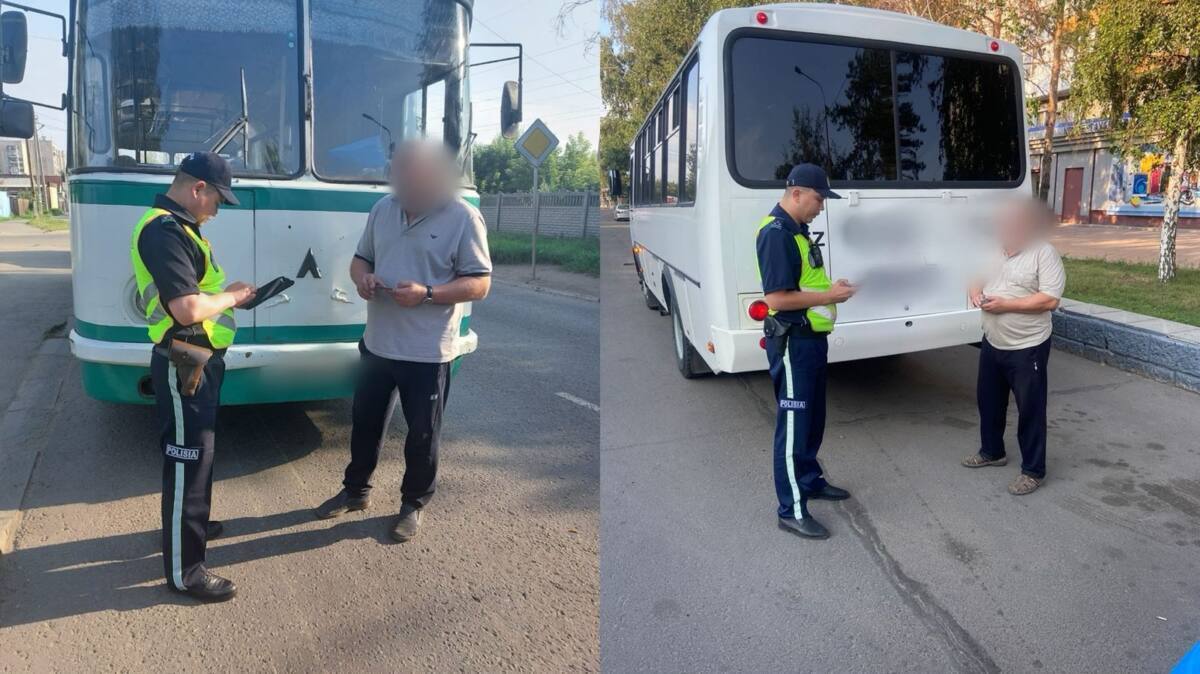Павлодарских водителей автобусов уличили в разговорах по телефону за рулем