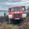 У озера Сабындыколь загорелся торф