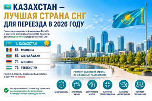 Казахстан - лучшая страна СНГ для переезда в 2026 году