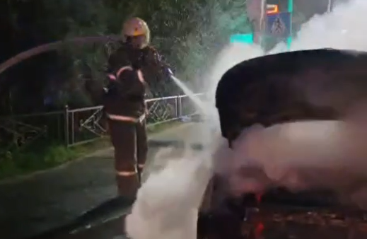 В Павлодаре на Бекхожина сгорел автомобиль